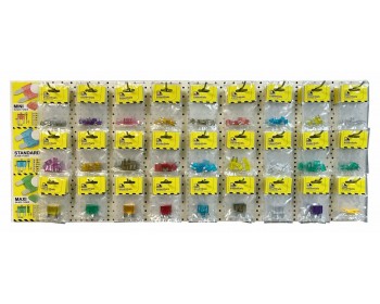 Wall Panel of Assorted Car Blade Fuses